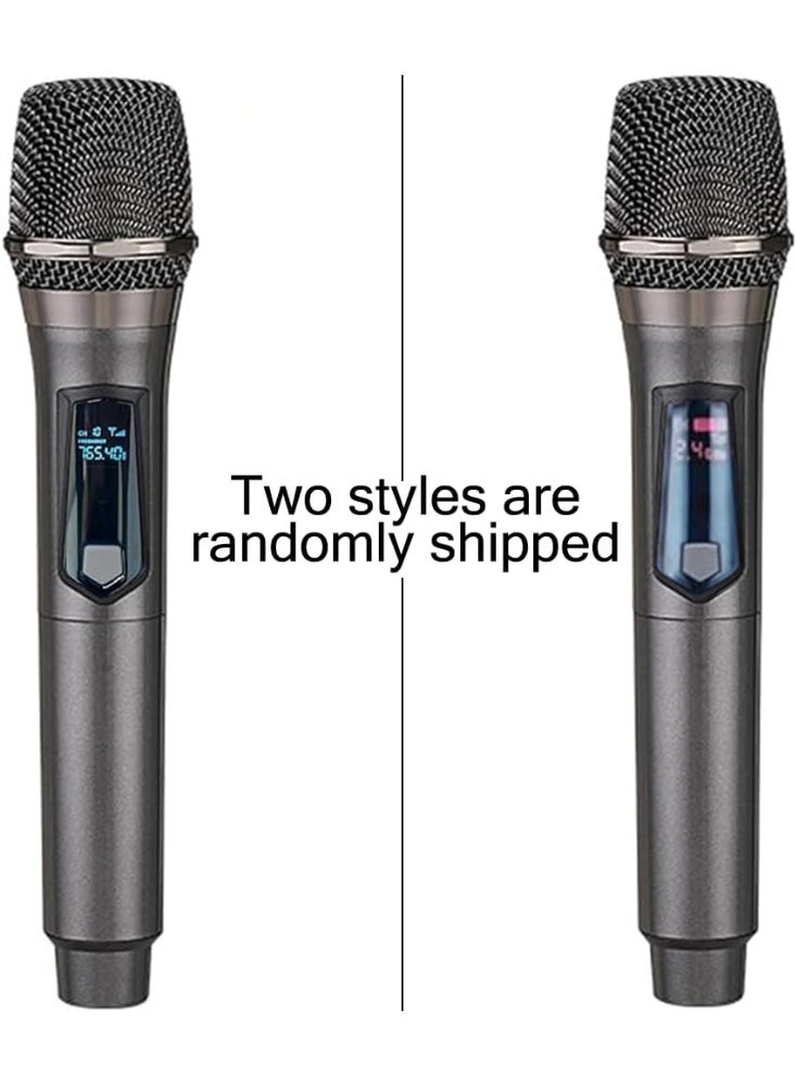 Arabest Wireless Microphone, Rechargeable Fixed Frequency Wireless Dual Microphone,Handheld Dynamic mic,Karaoke Singing, Weddings DJ,Party, Church, Classroom use, 200 feet, Gray.(2 Versions Randomly Shipped) - Image 2